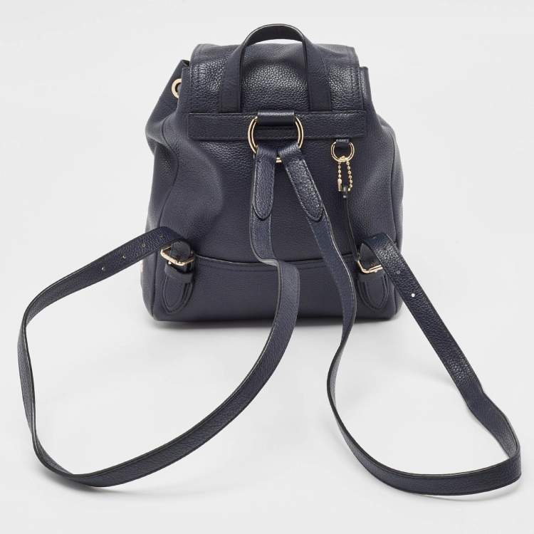 مملوكة مسبقًا Coach Black Leather Mini Turnlock Rucksack Backpack