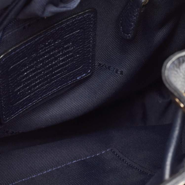 مملوكة مسبقًا Coach Black Leather Mini Turnlock Rucksack Backpack