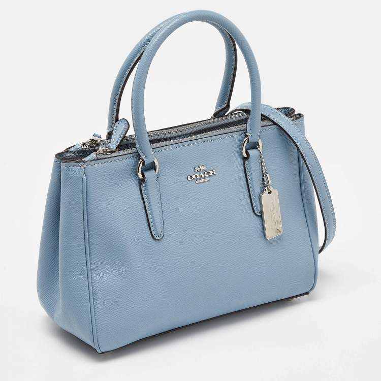 مملوكة مسبقًا Coach Blue Leather Mini Surrey Carryall Tote