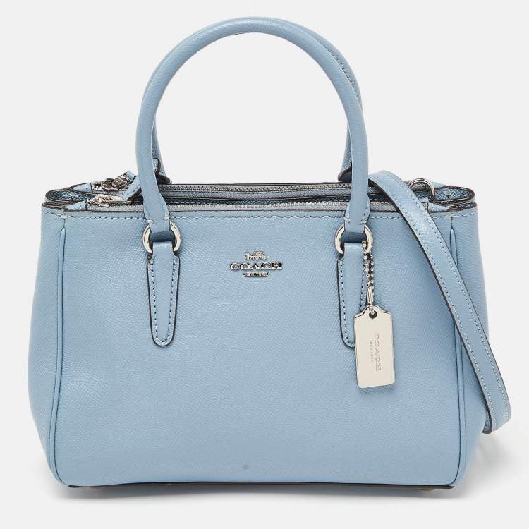 Coach Blue Leather Mini Surrey Carryall Tote Coach The Luxury Closet