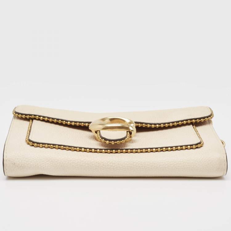 Pre Owned Coach Beige Leather Tabby Chain Shoulder Bag