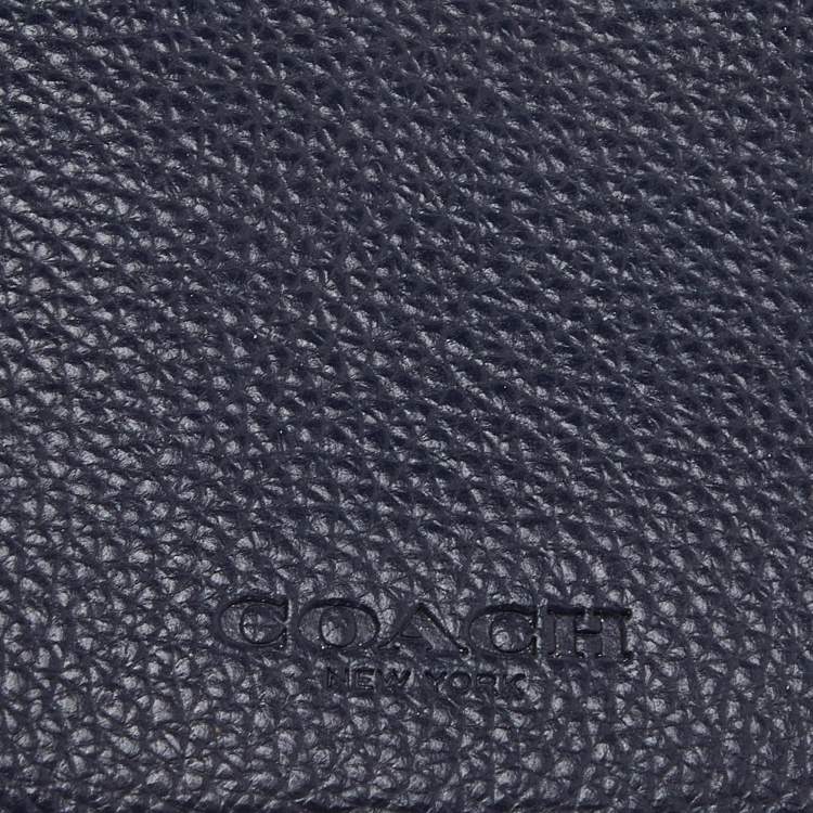 Pre Owned Coach Navy Blue Leather Noa Pop Up Crossbody Bag
