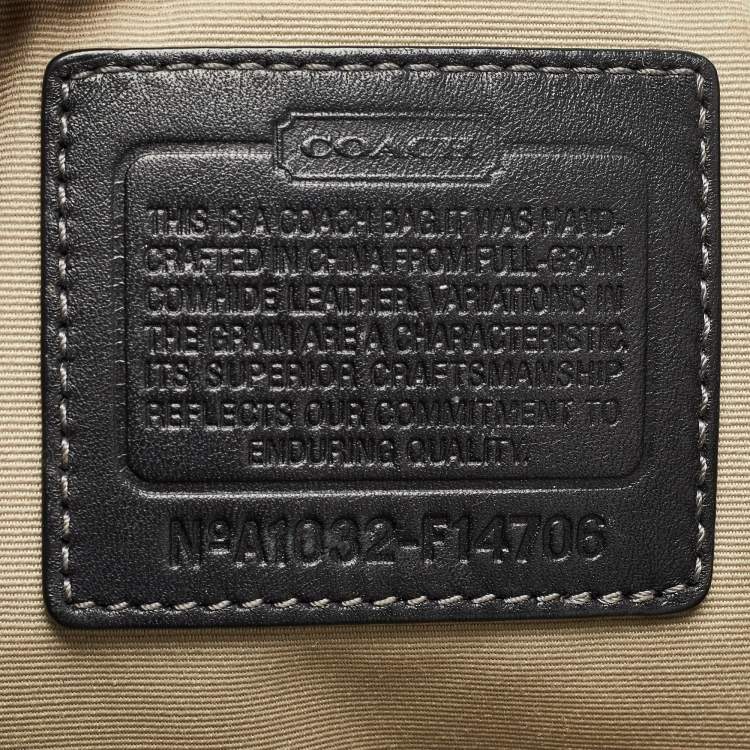 Pre Owned Coach Black Leather Logo Hobo