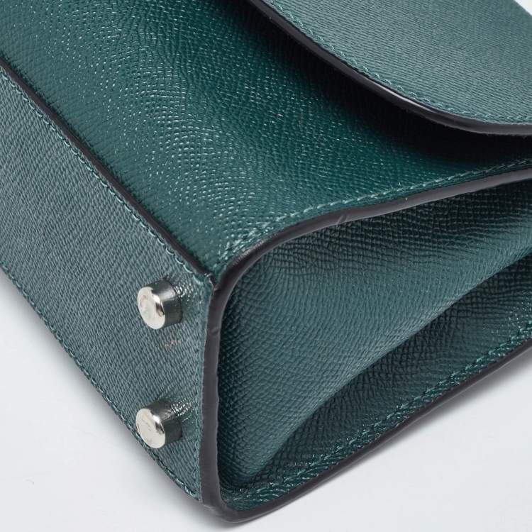 Pre Owned Coach Green Leather Tilly Top Handle Bag