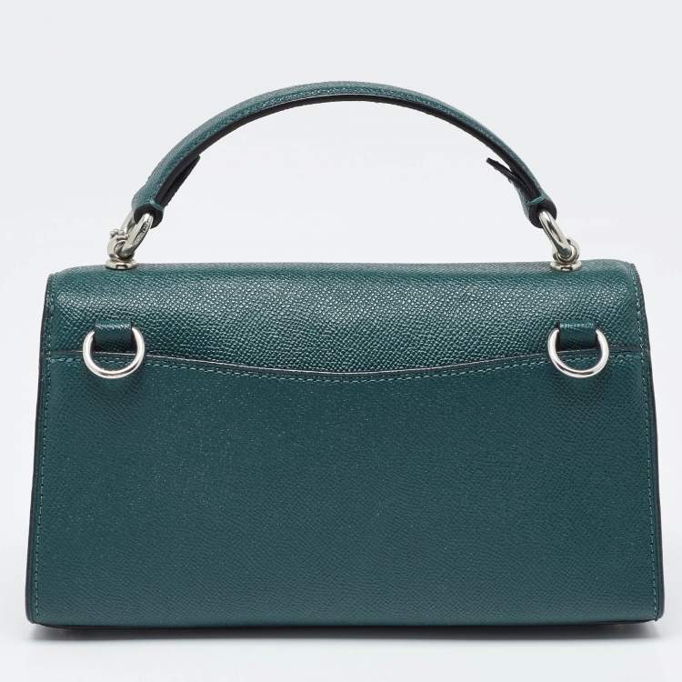 Pre Owned Coach Green Leather Tilly Top Handle Bag