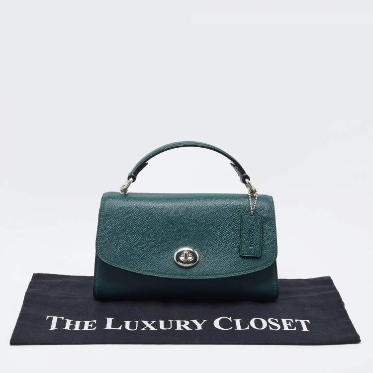 Pre Owned Coach Green Leather Tilly Top Handle Bag