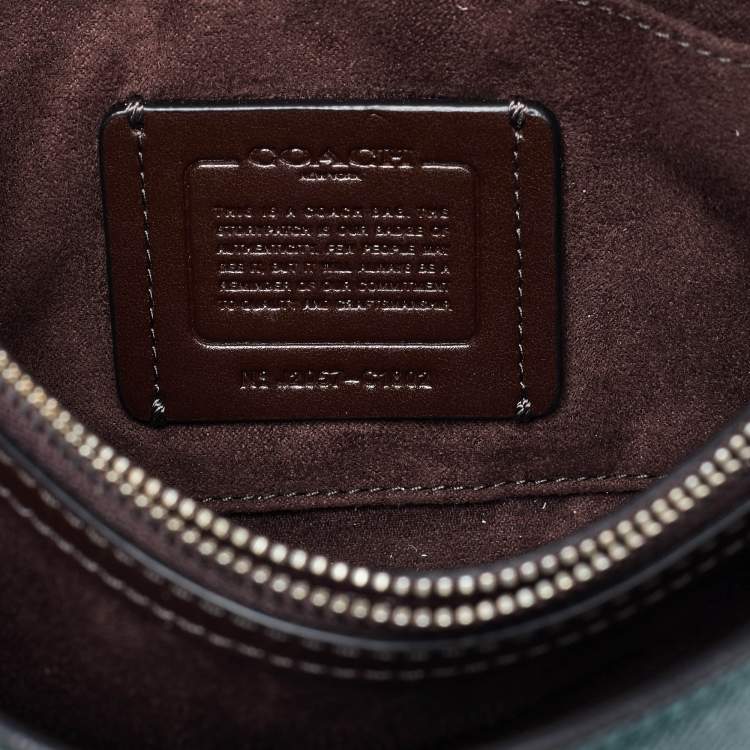 Pre Owned Coach Green Leather Tilly Top Handle Bag