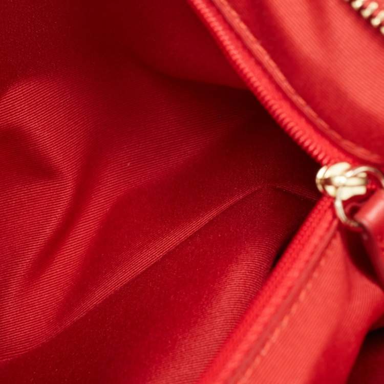 Pre Owned Coach Dark Brown/Red Signature Coated Canvas Varsity Striped File Crossbody Bag