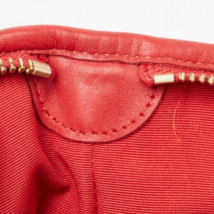 Pre Owned Coach Dark Brown/Red Signature Coated Canvas Varsity Striped File Crossbody Bag