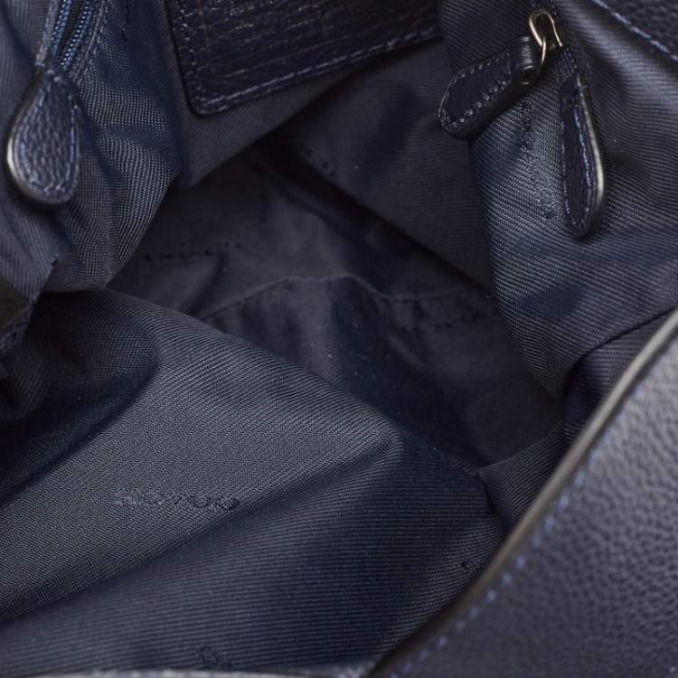 Pre Owned Coach Navy Blue Leather Edie Shoulder Bag