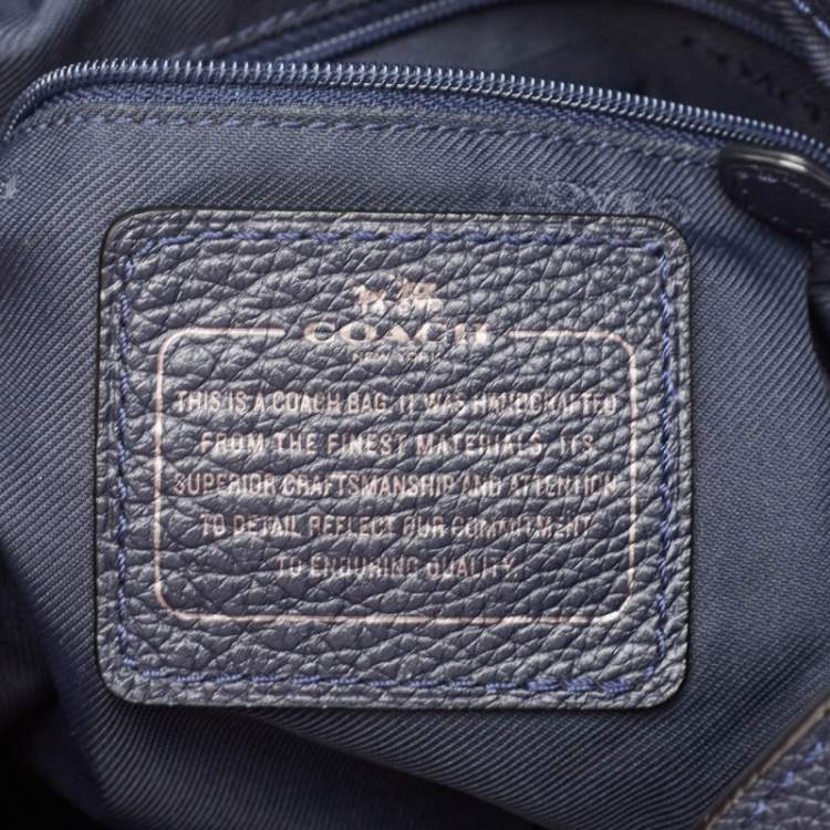 Pre Owned Coach Navy Blue Leather Edie Shoulder Bag