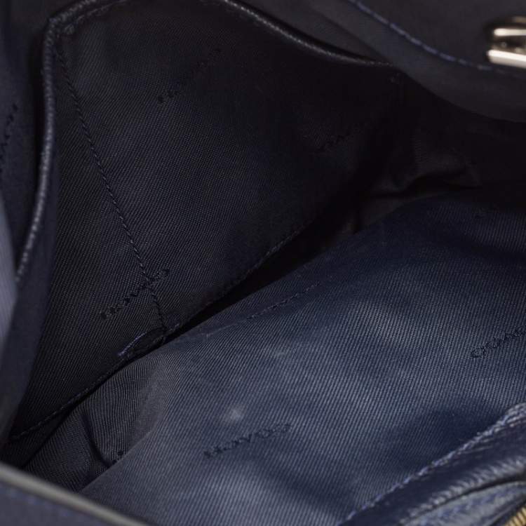 Pre Owned Coach Navy Blue Leather Edie Shoulder Bag