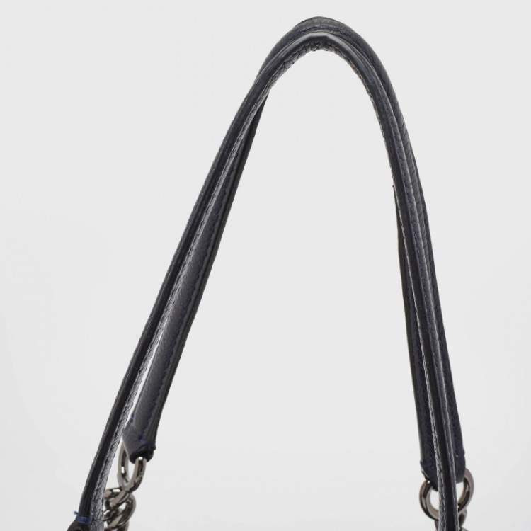 Pre Owned Coach Navy Blue Leather Edie Shoulder Bag