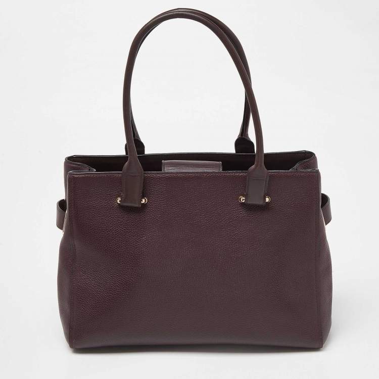 Pre Owned Coach Burgundy Leather Swagger 33 Tote