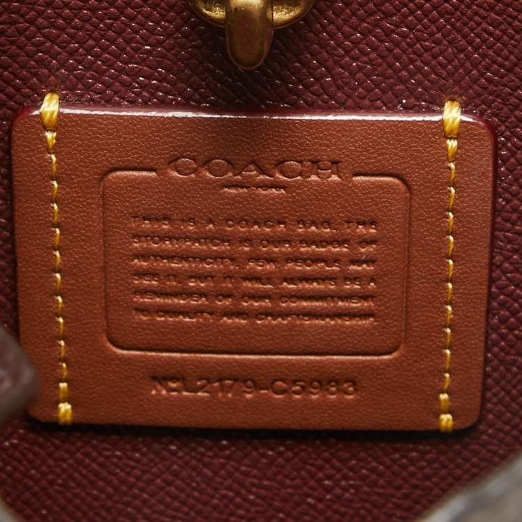 Pre Owned Coach Burgundy Signature Embossed Leather Willow Shoulder Bag