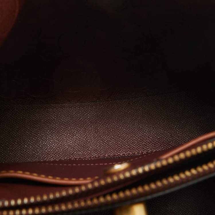 Pre Owned Coach Burgundy Signature Embossed Leather Willow Shoulder Bag