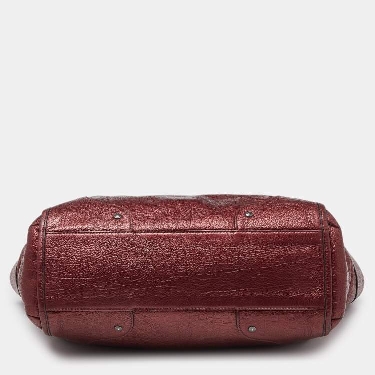 Pre Owned Coach Metallic Leather Zip Tote