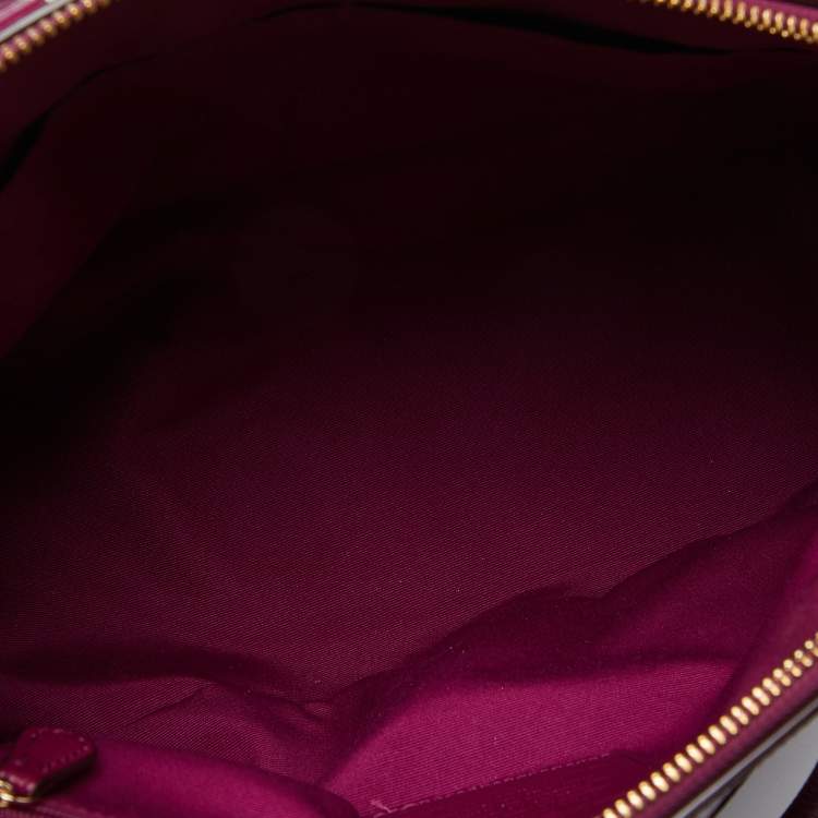 Pre Owned Coach Fuchsia Leather Sierra Satchel
