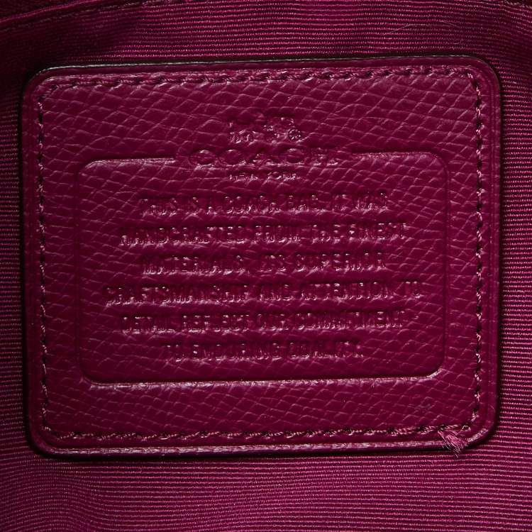 Pre Owned Coach Fuchsia Leather Sierra Satchel