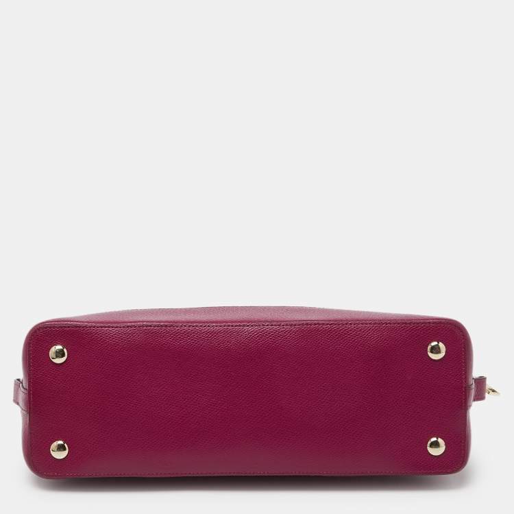 Pre Owned Coach Fuchsia Leather Sierra Satchel