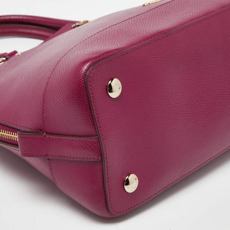 Pre Owned Coach Fuchsia Leather Sierra Satchel