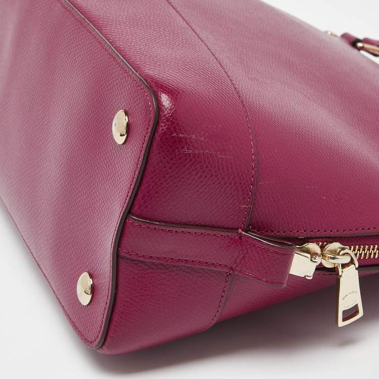 Pre Owned Coach Fuchsia Leather Sierra Satchel