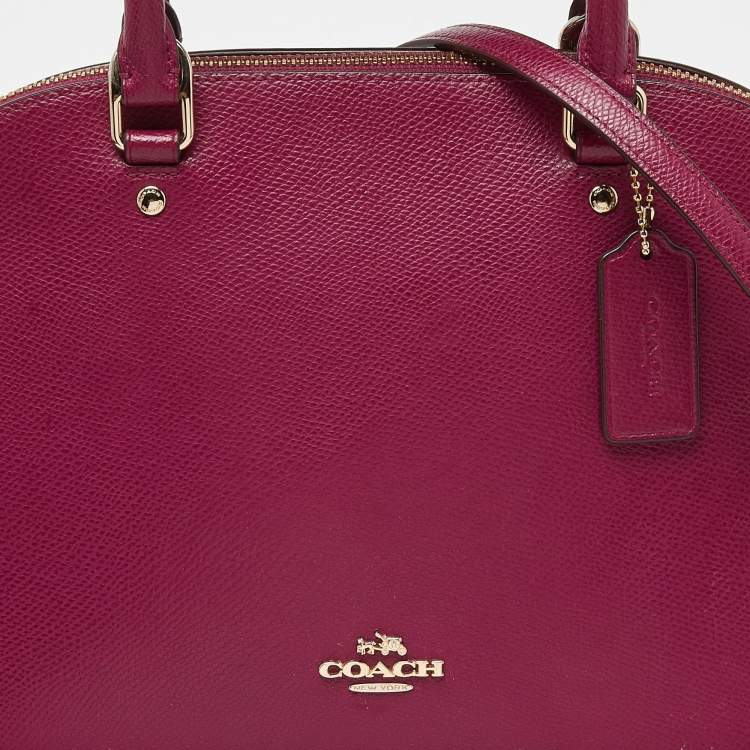 Pre Owned Coach Fuchsia Leather Sierra Satchel