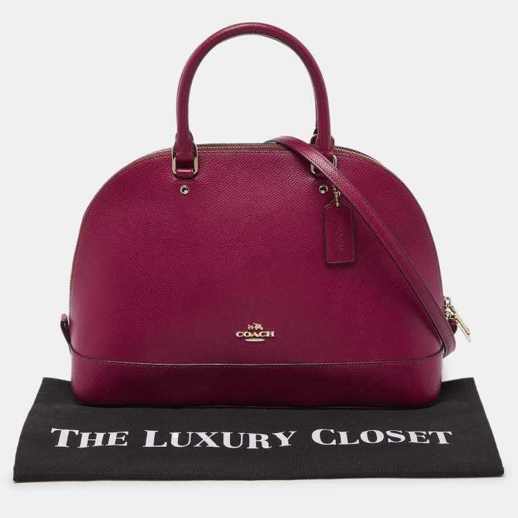 Pre Owned Coach Fuchsia Leather Sierra Satchel