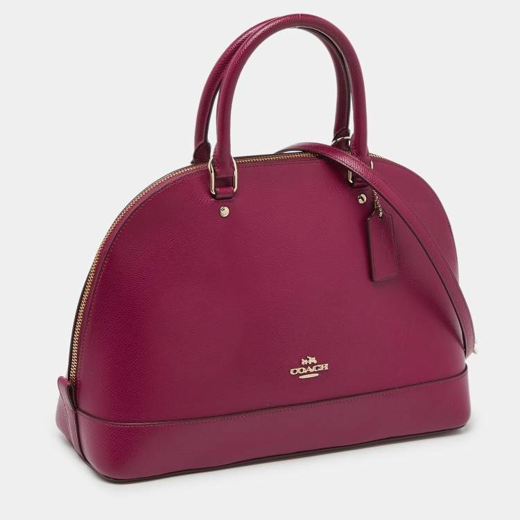 Pre Owned Coach Fuchsia Leather Sierra Satchel