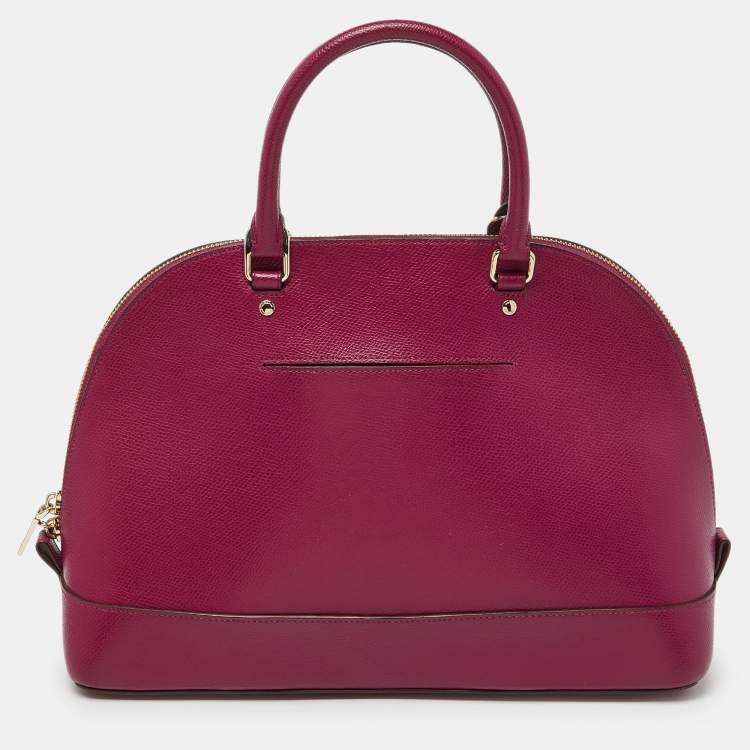 Pre Owned Coach Fuchsia Leather Sierra Satchel