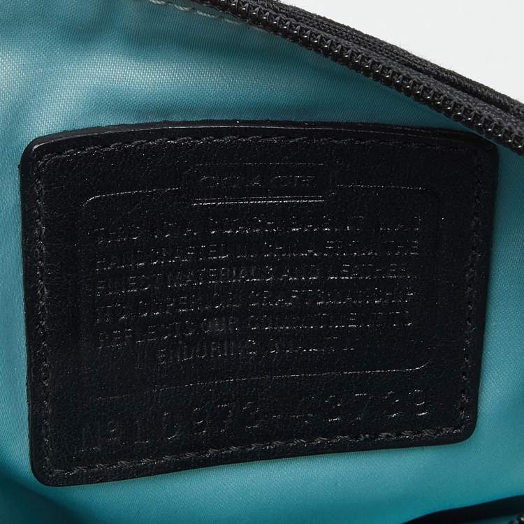 Pre Owned  Coach Black Signature Canvas and Leather Courie Crossbody Bag