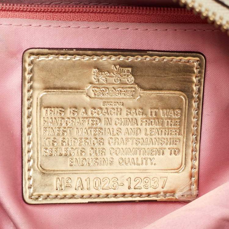 Pre Owned Coach Gold Metallic Leather Madison Sabrina Satchel 
