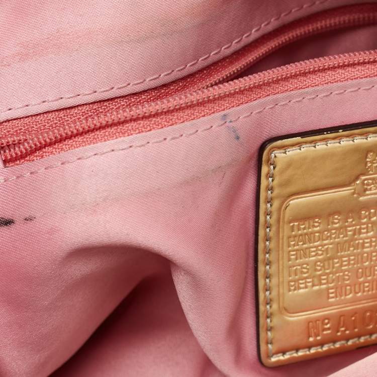 Pre Owned Coach Gold Metallic Leather Madison Sabrina Satchel 