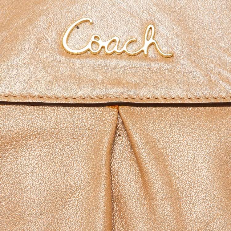 Pre Owned Coach Beige Leather Ashley Satchel