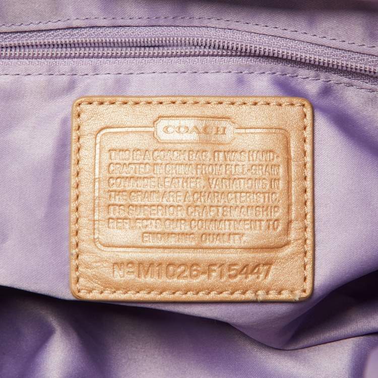 Pre Owned Coach Beige Leather Ashley Satchel