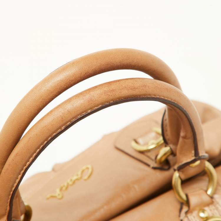 Pre Owned Coach Beige Leather Ashley Satchel