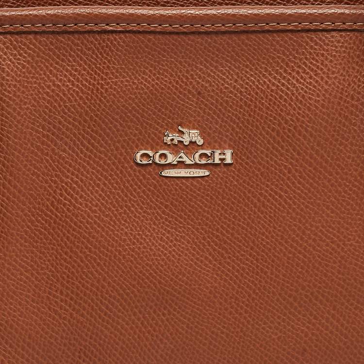 Pre Owned Coach Brown Leather City Zip Tote