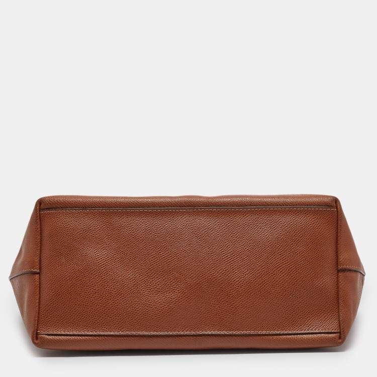 Pre Owned Coach Brown Leather City Zip Tote