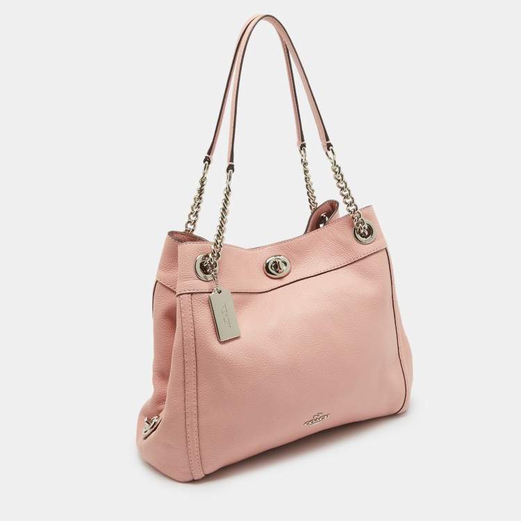 Pre Owned Coach Pink Leather Edie Shoulder Bag