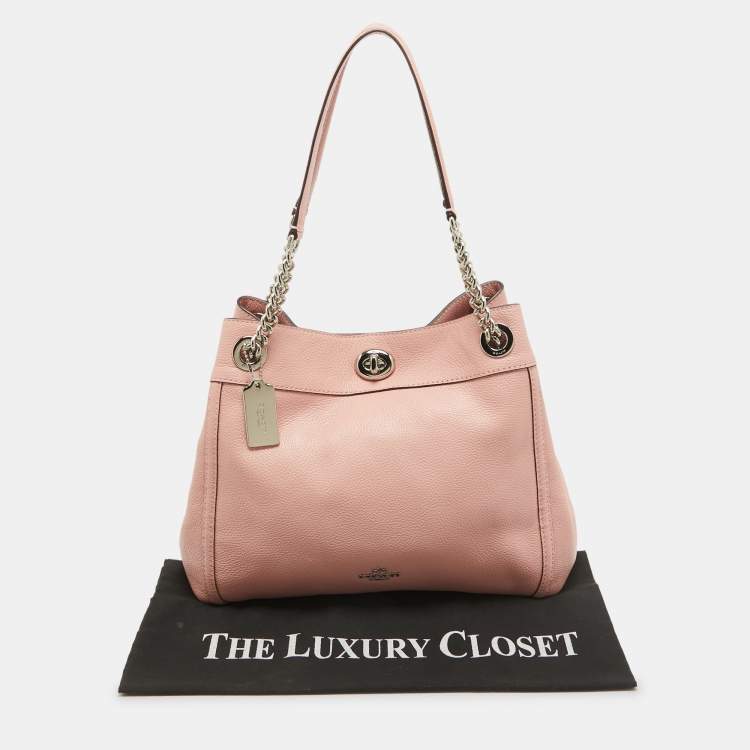 Pre Owned Coach Pink Leather Edie Shoulder Bag