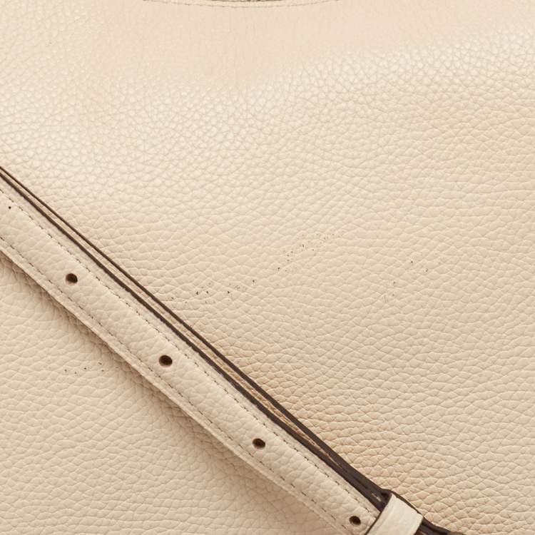 Pre Owned Coach Two Tone Beige Leather Sutton Hobo