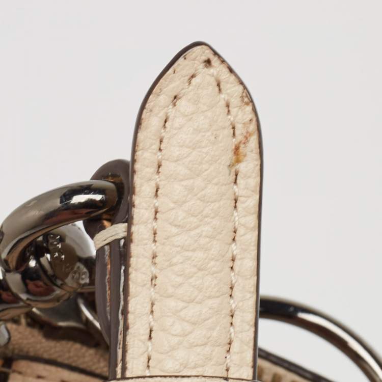 Pre Owned Coach Two Tone Beige Leather Sutton Hobo