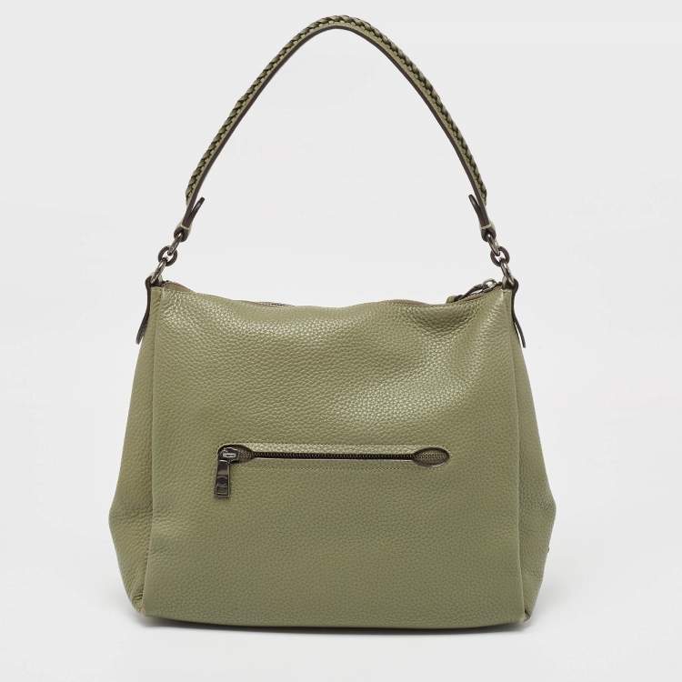 Pre Owned Coach Olive Green Leather Shay Shoulder Bag