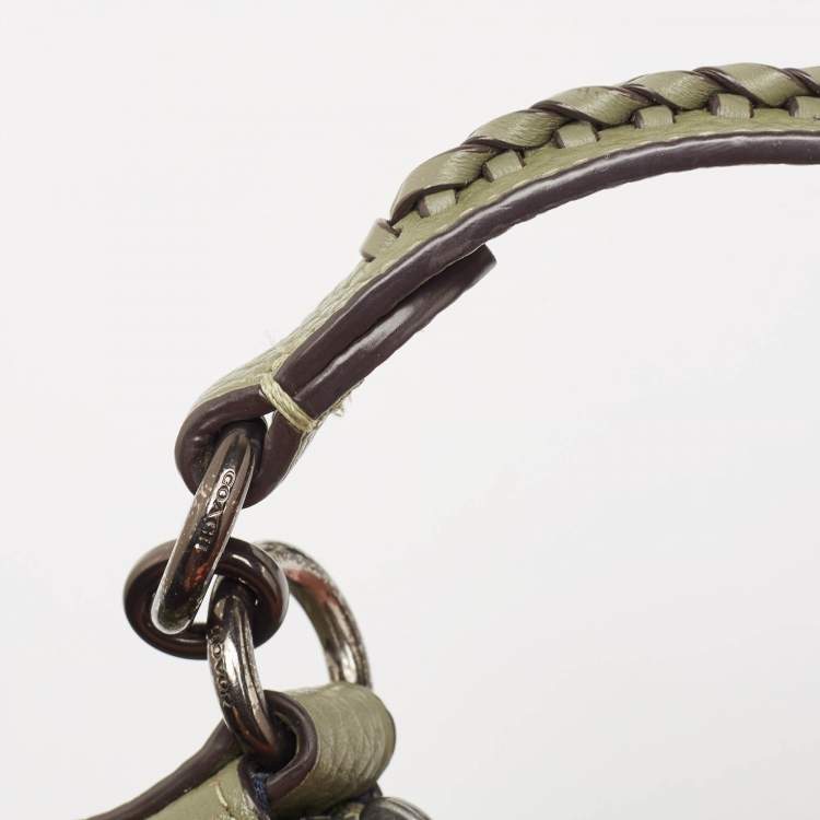 Pre Owned Coach Olive Green Leather Shay Shoulder Bag