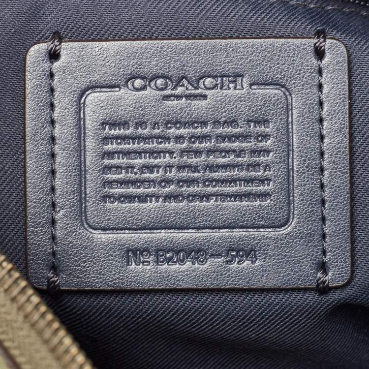 Pre Owned Coach Olive Green Leather Shay Shoulder Bag