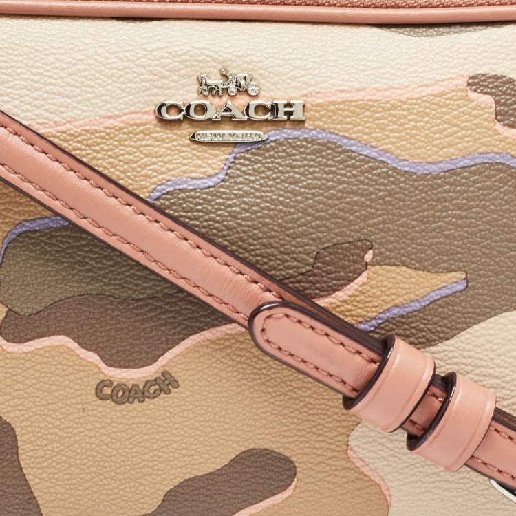 Pre Owned Coach Multicolor Camouflage Coated Canvas Crossbody Bag