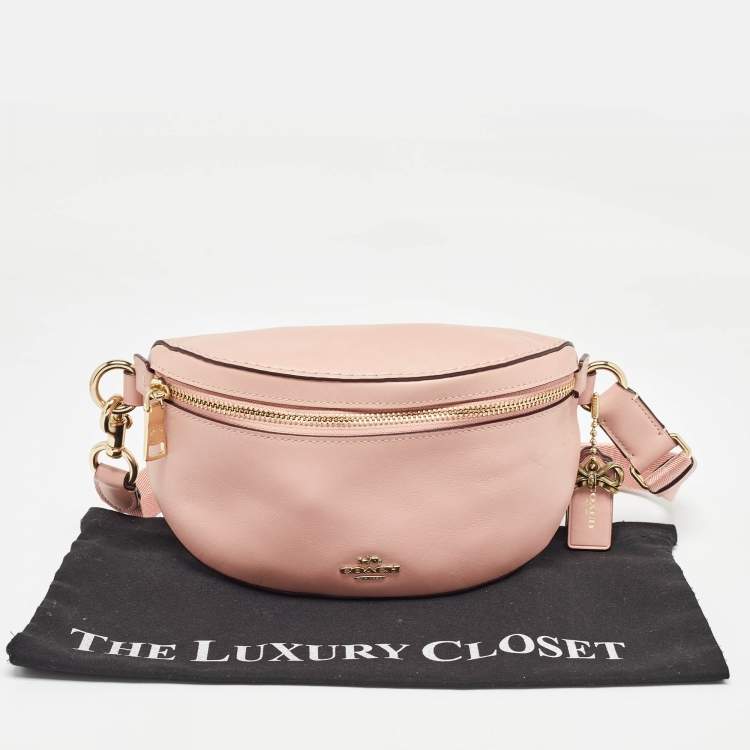 Pre Owned Coach Pink Leather Belt Bag