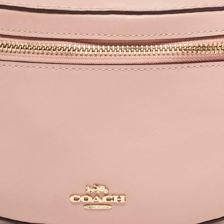 Pre Owned Coach Pink Leather Belt Bag