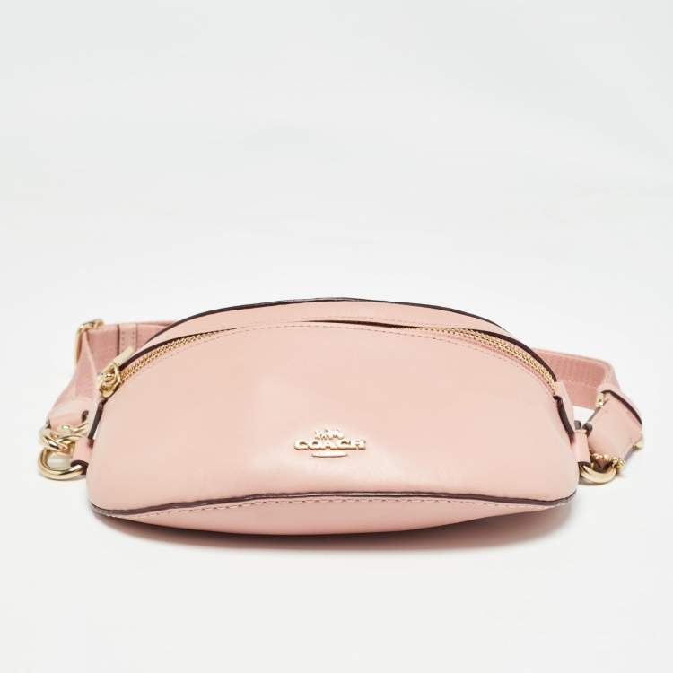 Pre Owned Coach Pink Leather Belt Bag