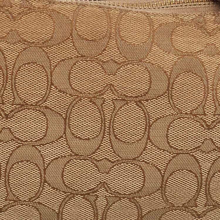 Pre Owned Coach Beige/Brown Signature Canvas and Leather Chelsea Hobo